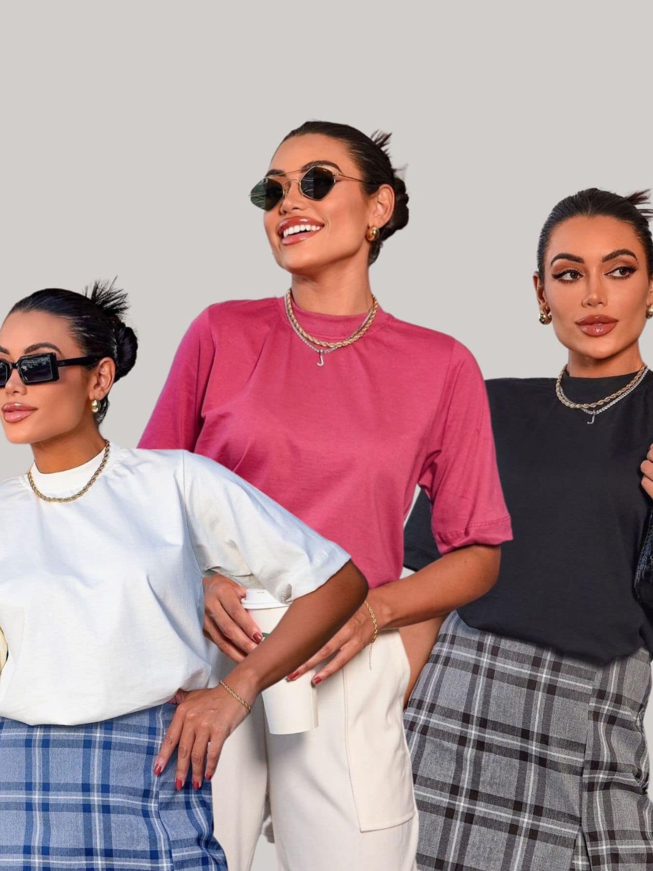 CAMISAS BÁSICAS FEMININAS ( KIT COM 3)