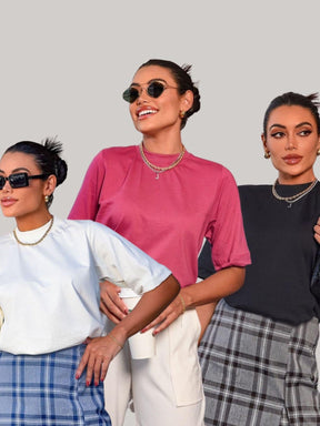 CAMISAS BÁSICAS FEMININAS ( KIT COM 3)