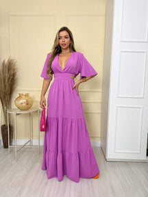 Vestido Longo Feminino: abertura lateral