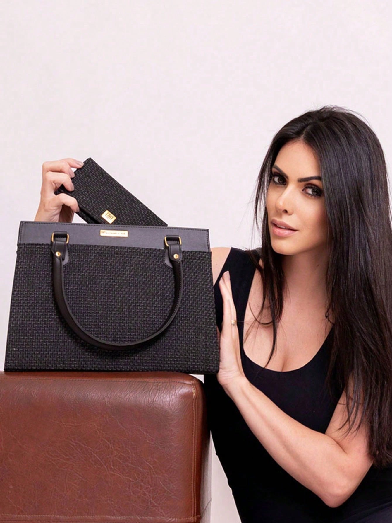 Bolsa Feminina Satchel Com Carteira