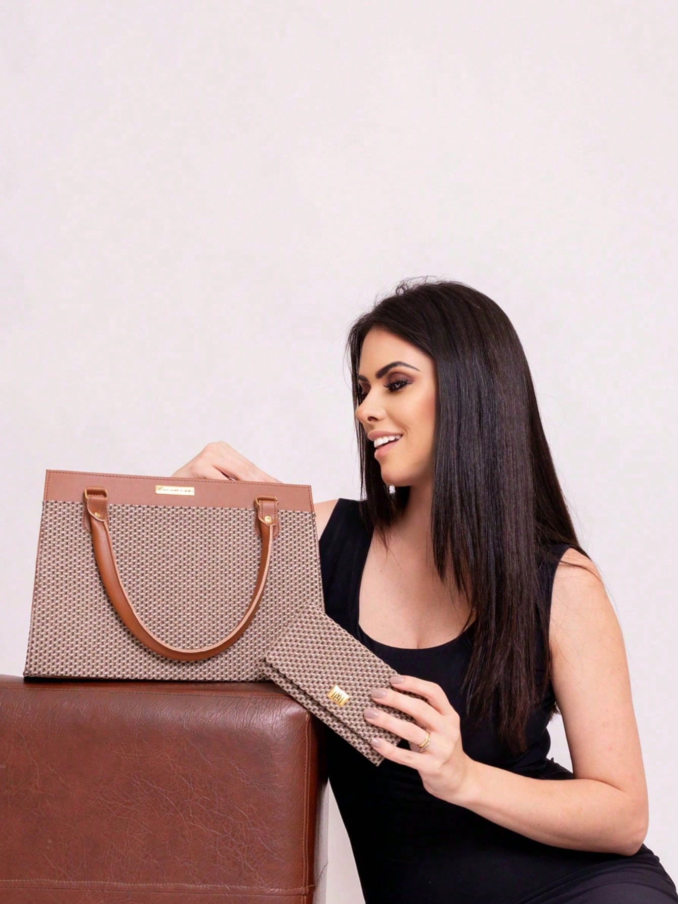 Bolsa Feminina Satchel Com Carteira