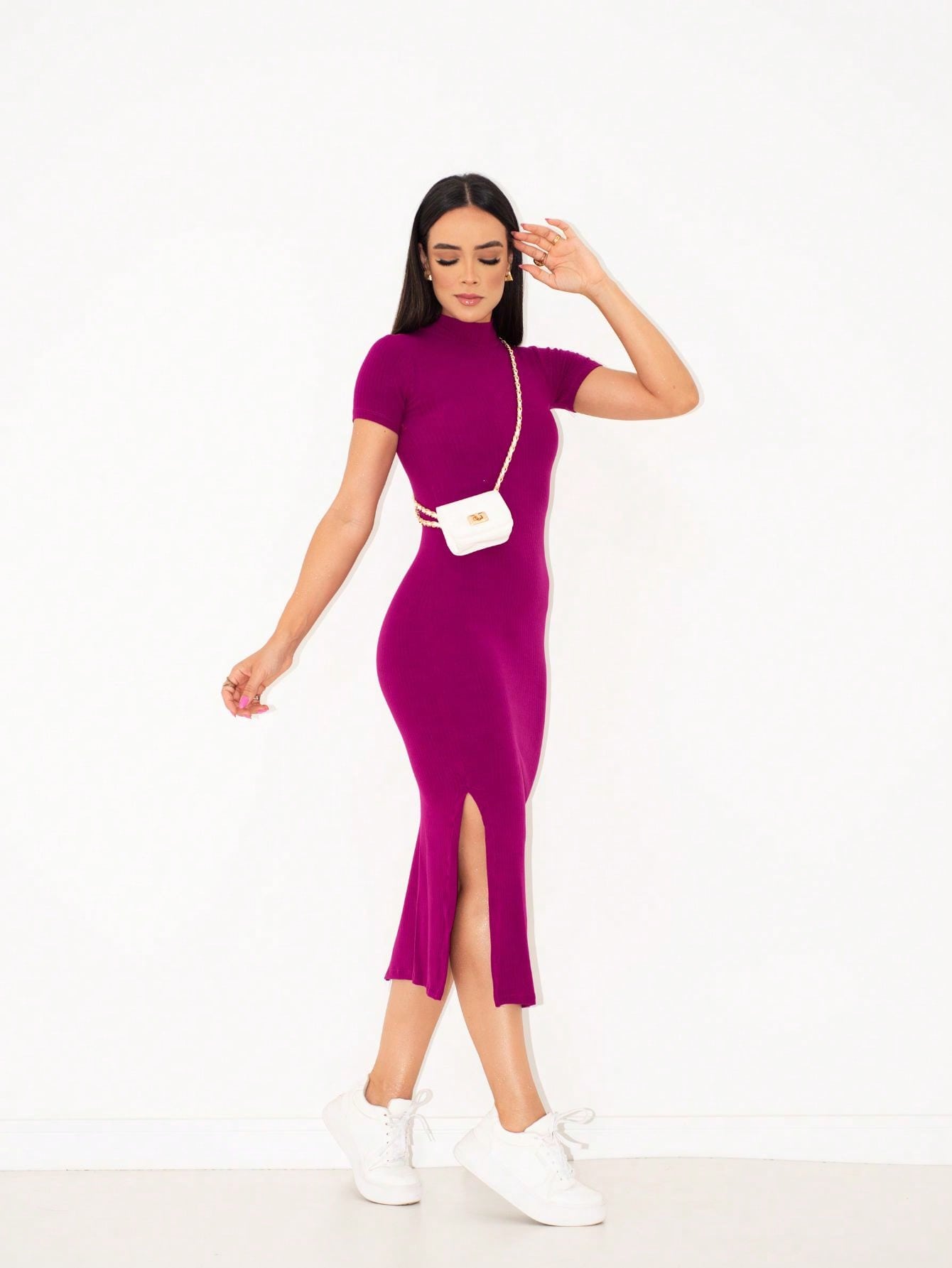 VESTIDO CANELADO BODYCON
