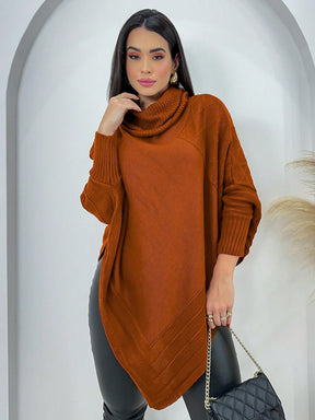 Poncho Casaco Lã Feminino -  Trico