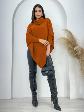 Poncho Casaco Lã Feminino -  Trico
