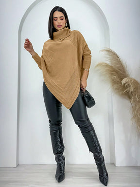 Poncho Casaco Lã Feminino -  Trico