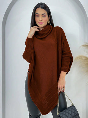 Poncho Casaco Lã Feminino -  Trico