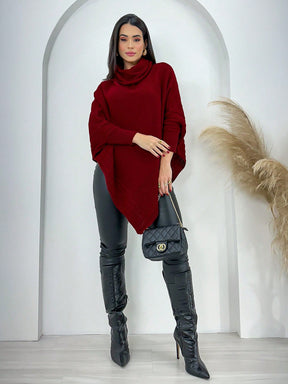 Poncho Casaco Lã Feminino -  Trico