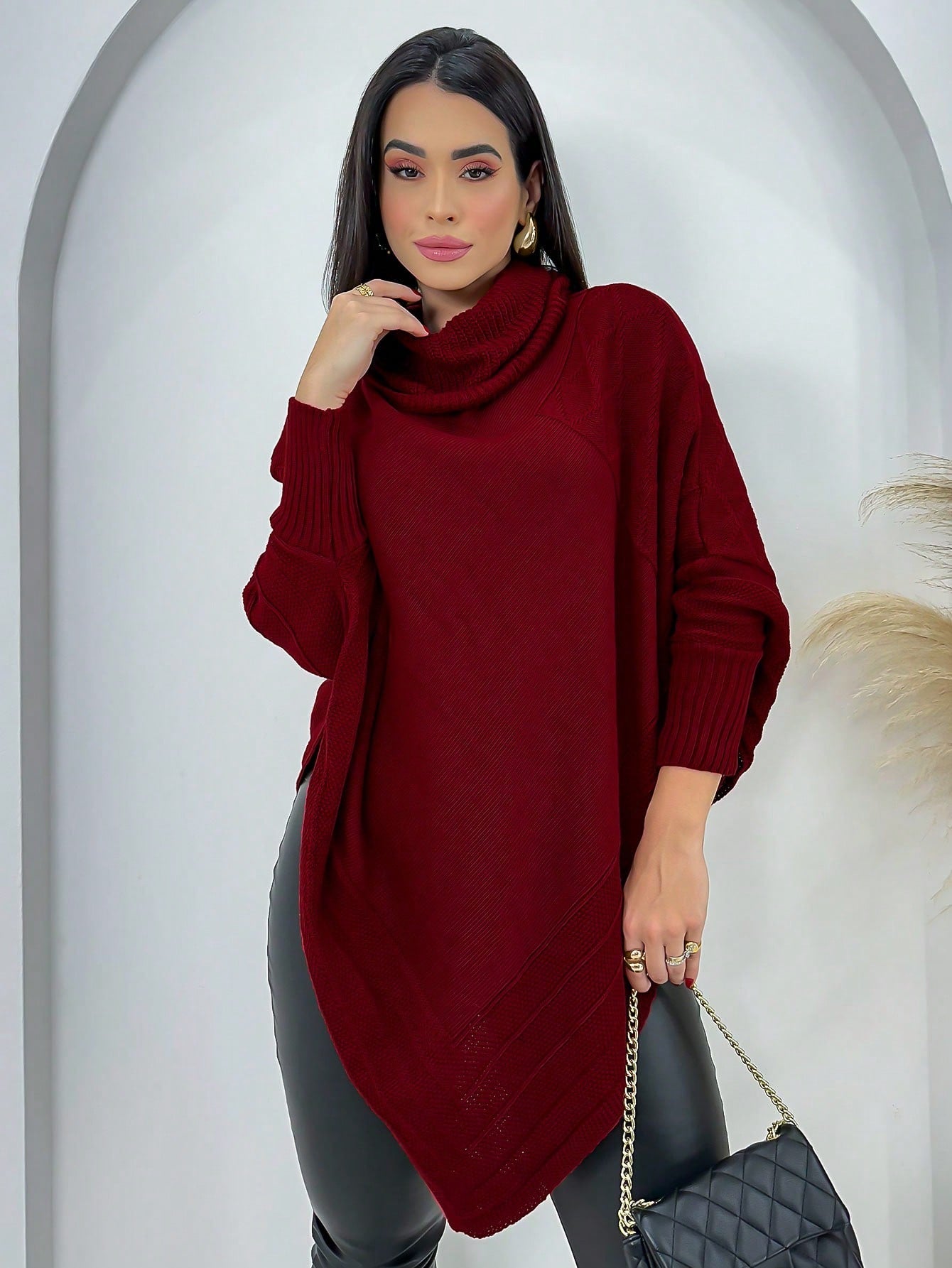 Poncho Casaco Lã Feminino -  Trico