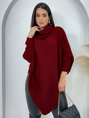 Poncho Casaco Lã Feminino -  Trico